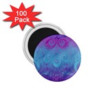 Purple Blue Swirls and Spirals 1.75  Magnets (100 pack) 