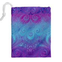 Purple Blue Swirls and Spirals Drawstring Pouch (4XL) from ArtsNow.com Back