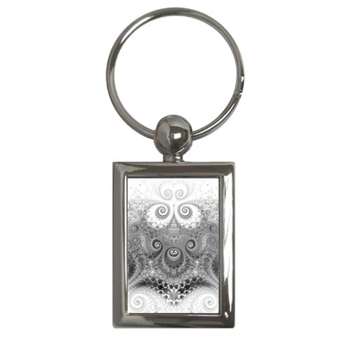 Black and White Spirals Key Chain (Rectangle) from ArtsNow.com Front