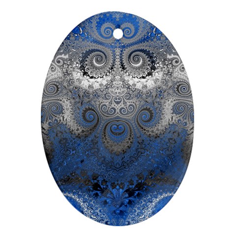 Blue Swirls and Spirals Ornament (Oval) from ArtsNow.com Front