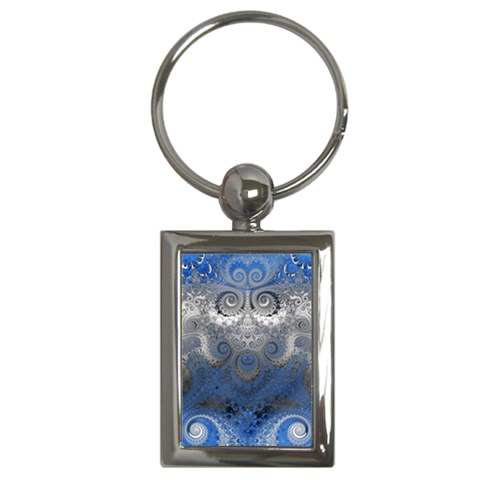 Blue Swirls and Spirals Key Chain (Rectangle) from ArtsNow.com Front