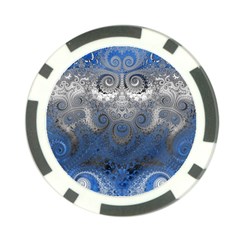 Blue Swirls and Spirals Poker Chip Card Guard from ArtsNow.com Front