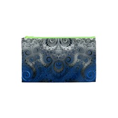 Blue Swirls and Spirals Cosmetic Bag (XS) from ArtsNow.com Front