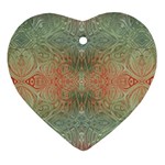 Peach Green Texture Ornament (Heart)