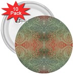 Peach Green Texture 3  Buttons (10 pack) 
