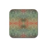 Peach Green Texture Rubber Coaster (Square) 