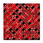 Abstract Red Black Checkered Tile Coaster