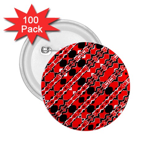 Abstract Red Black Checkered 2.25  Buttons (100 pack)  from ArtsNow.com Front