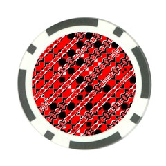 Abstract Red Black Checkered Poker Chip Card Guard (10 pack) from ArtsNow.com Back