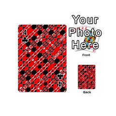Abstract Red Black Checkered Playing Cards 54 Designs (Mini) from ArtsNow.com Front - Club4