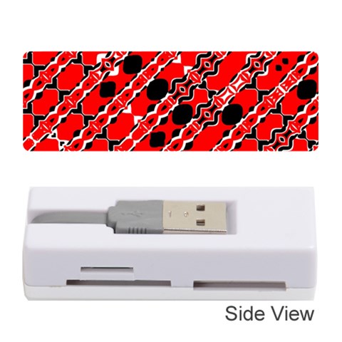 Abstract Red Black Checkered Memory Card Reader (Stick) from ArtsNow.com Front