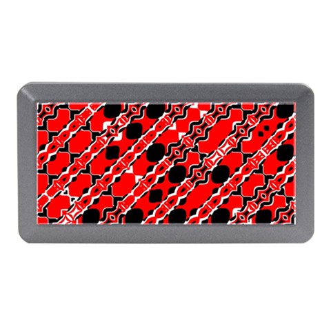 Abstract Red Black Checkered Memory Card Reader (Mini) from ArtsNow.com Front