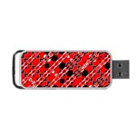 Abstract Red Black Checkered Portable USB Flash (Two Sides)