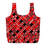 Abstract Red Black Checkered Full Print Recycle Bag (L)