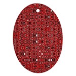 Abstract Red Black Checkered Ornament (Oval)