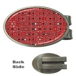 Abstract Red Black Checkered Money Clips (Oval) 