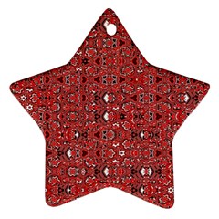 Abstract Red Black Checkered Star Ornament (Two Sides) from ArtsNow.com Front