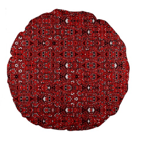 Abstract Red Black Checkered Large 18  Premium Round Cushions from ArtsNow.com Front