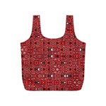 Abstract Red Black Checkered Full Print Recycle Bag (S)