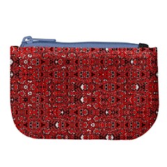 Abstract Red Black Checkered Large Coin Purse from ArtsNow.com Front