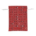 Abstract Red Black Checkered Lightweight Drawstring Pouch (L)