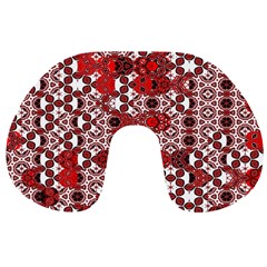 Red Black Checkered Travel Neck Pillow from ArtsNow.com Back