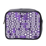 Purple Black Checkered Mini Toiletries Bag (Two Sides)
