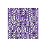 Purple Black Checkered Satin Bandana Scarf