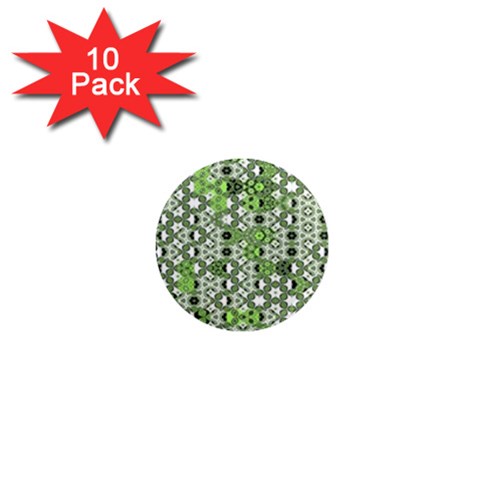 Black Lime Green Checkered 1  Mini Magnet (10 pack)  from ArtsNow.com Front