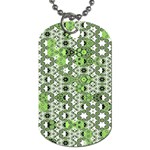 Black Lime Green Checkered Dog Tag (One Side)