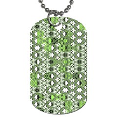Black Lime Green Checkered Dog Tag (Two Sides) from ArtsNow.com Back