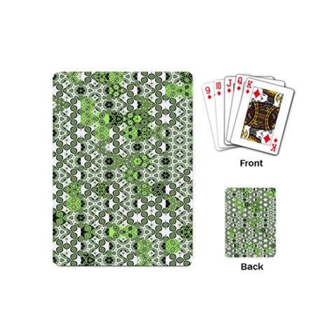 Black Lime Green Checkered Playing Cards Single Design (Mini) from ArtsNow.com Back