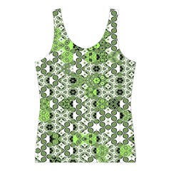 Black Lime Green Checkered Sport Tank Top  from ArtsNow.com Front