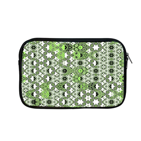 Black Lime Green Checkered Apple MacBook Pro 13  Zipper Case from ArtsNow.com Front