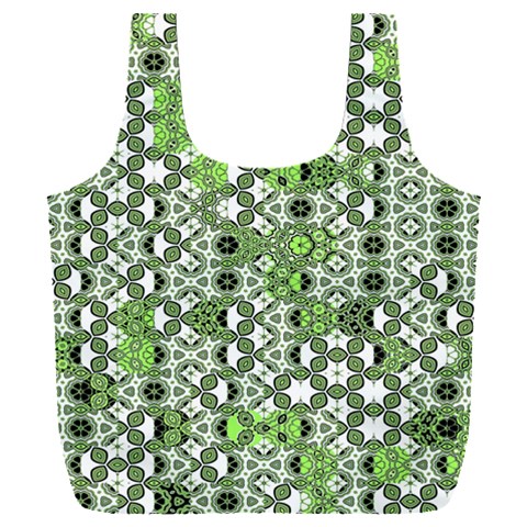Black Lime Green Checkered Full Print Recycle Bag (XXL) from ArtsNow.com Front