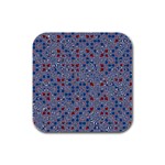 Abstract Checkered Pattern Rubber Square Coaster (4 pack) 