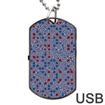 Abstract Checkered Pattern Dog Tag USB Flash (One Side)