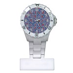 Abstract Checkered Pattern Plastic Nurses Watch