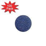 Artsy Blue Checkered 1  Mini Magnets (100 pack) 