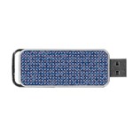 Artsy Blue Checkered Portable USB Flash (One Side)