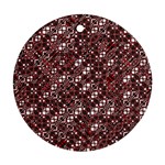 Abstract Red Black Checkered Ornament (Round)