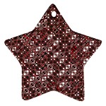 Abstract Red Black Checkered Ornament (Star)