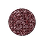 Abstract Red Black Checkered Rubber Coaster (Round) 