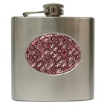 Abstract Red Black Checkered Hip Flask (6 oz)