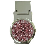 Abstract Red Black Checkered Money Clip Watches