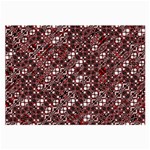 Abstract Red Black Checkered Large Glasses Cloth (2 Sides)