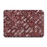 Abstract Red Black Checkered Small Doormat 