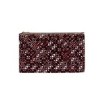 Abstract Red Black Checkered Cosmetic Bag (Small)