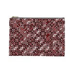 Abstract Red Black Checkered Cosmetic Bag (Large)