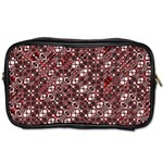 Abstract Red Black Checkered Toiletries Bag (One Side)